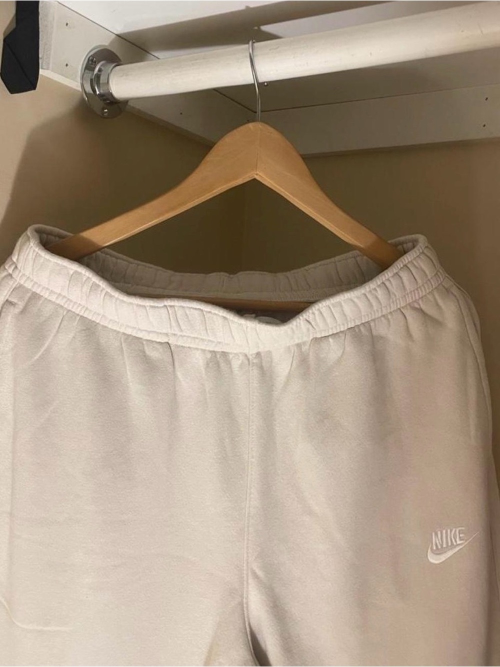 Nike Cream Sweatpants with Embroidered Logo